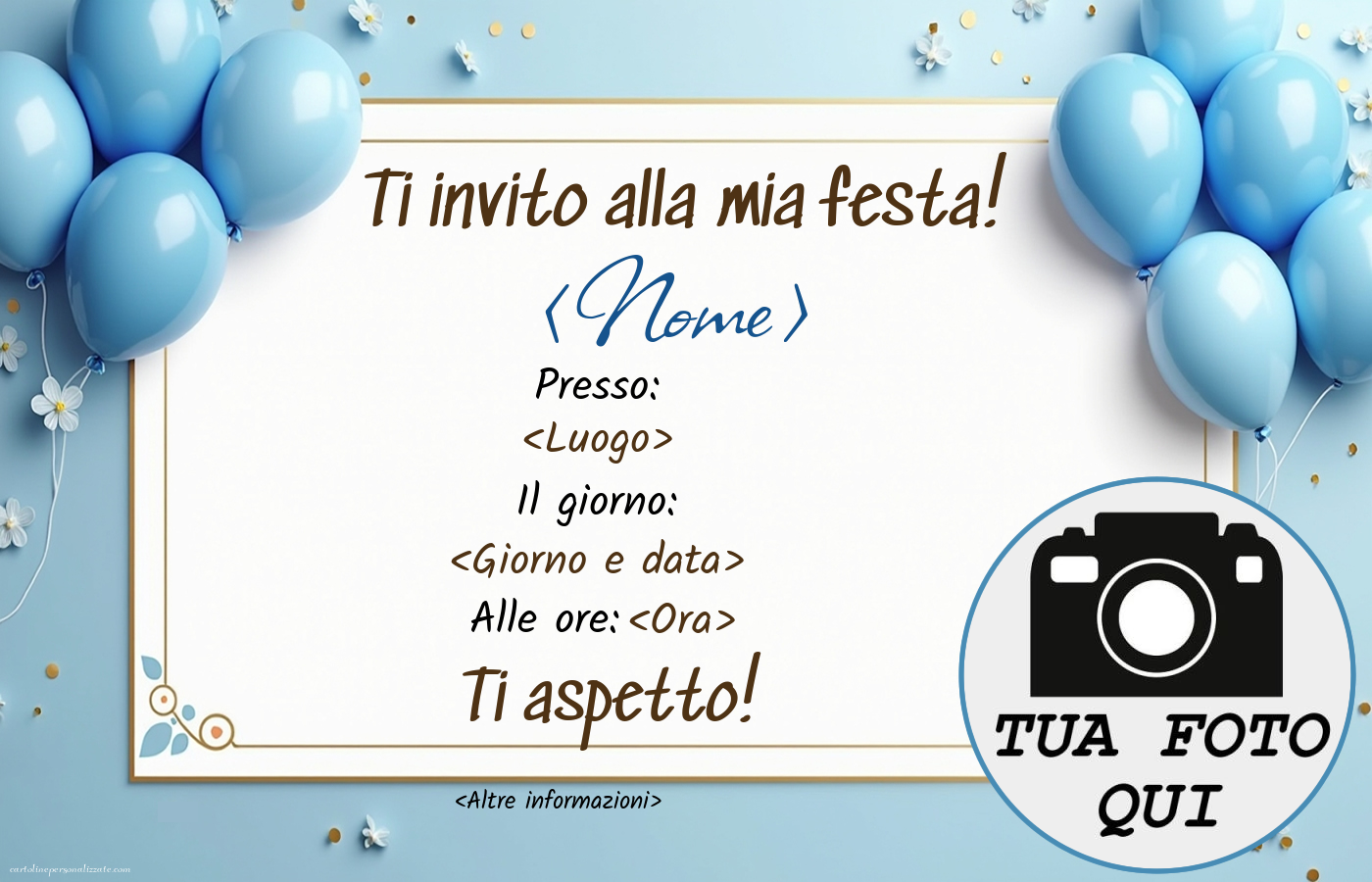 Invito compleanno con foto uomo | Crea inviti personalizzati di compleanno