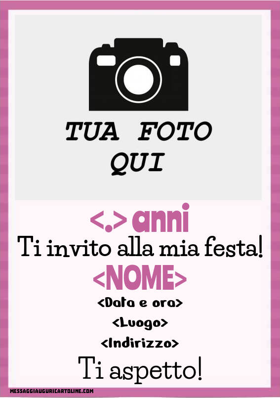 Invito semplice con foto - età editabile | Crea inviti personalizzati di compleanno
