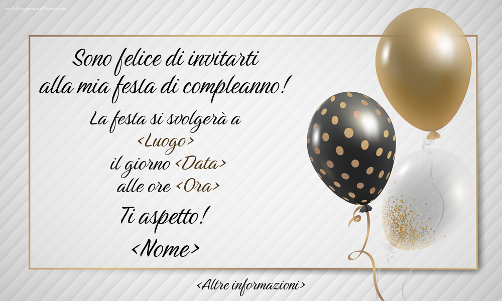 Invito con palloncini | Crea inviti personalizzati di compleanno