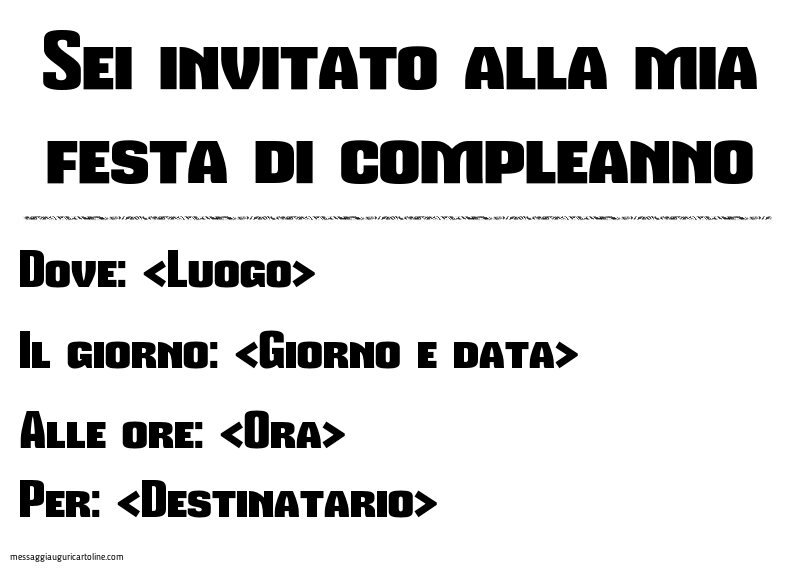 Invito semplice, scritta nera su sfondo bianco | Crea inviti personalizzati di compleanno