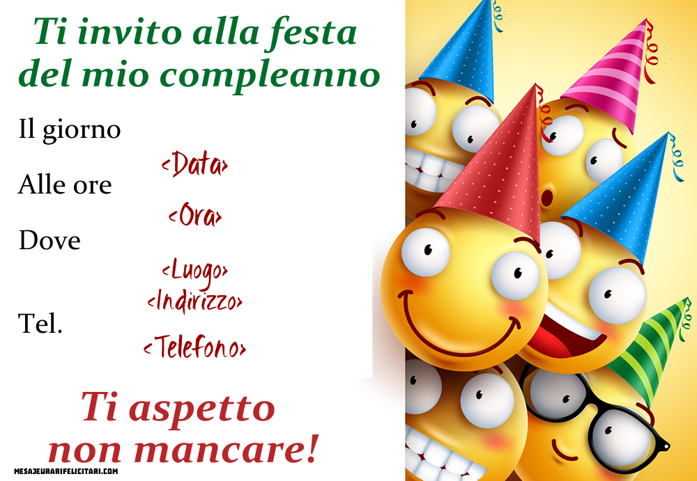 Invito con emoji | Crea inviti personalizzati di compleanno