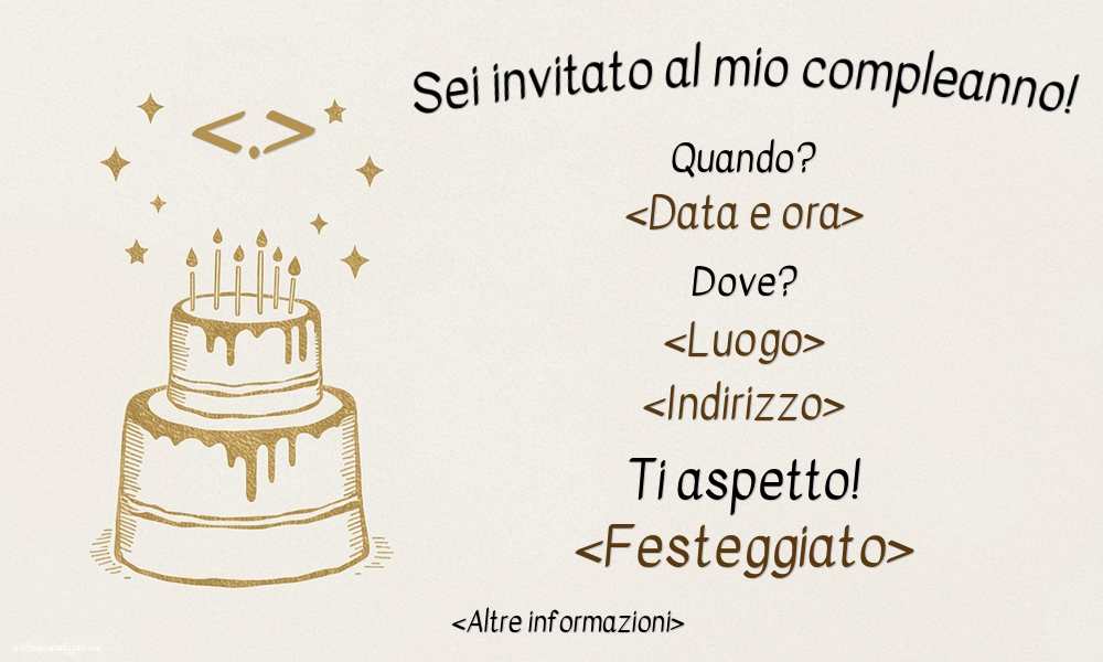 Invito compleanno gratis online con torta | Crea inviti personalizzati di compleanno