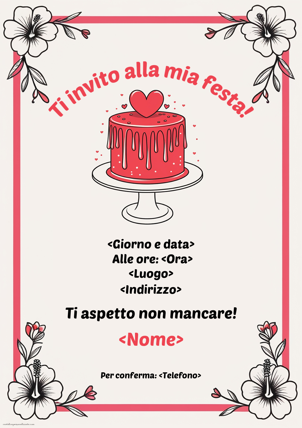 Invito di compleanno per donne | Crea inviti personalizzati di compleanno