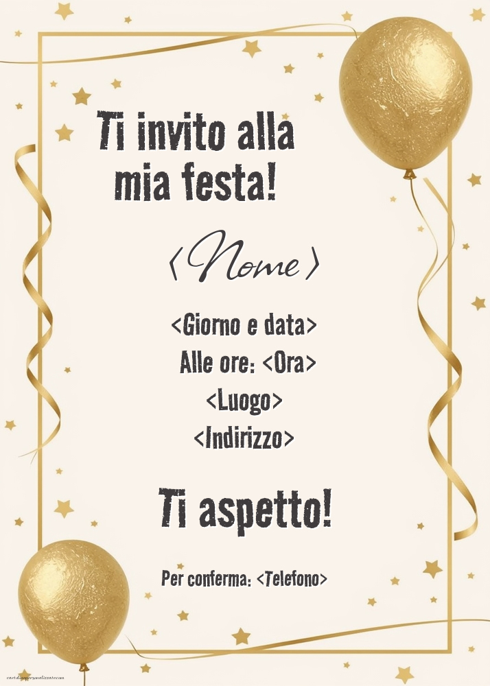Invito d'oro LUX | Crea inviti personalizzati di compleanno