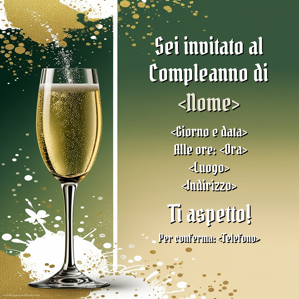 Un invito semplice: Sei invitato al Compleanno di... | Crea inviti personalizzati di compleanno