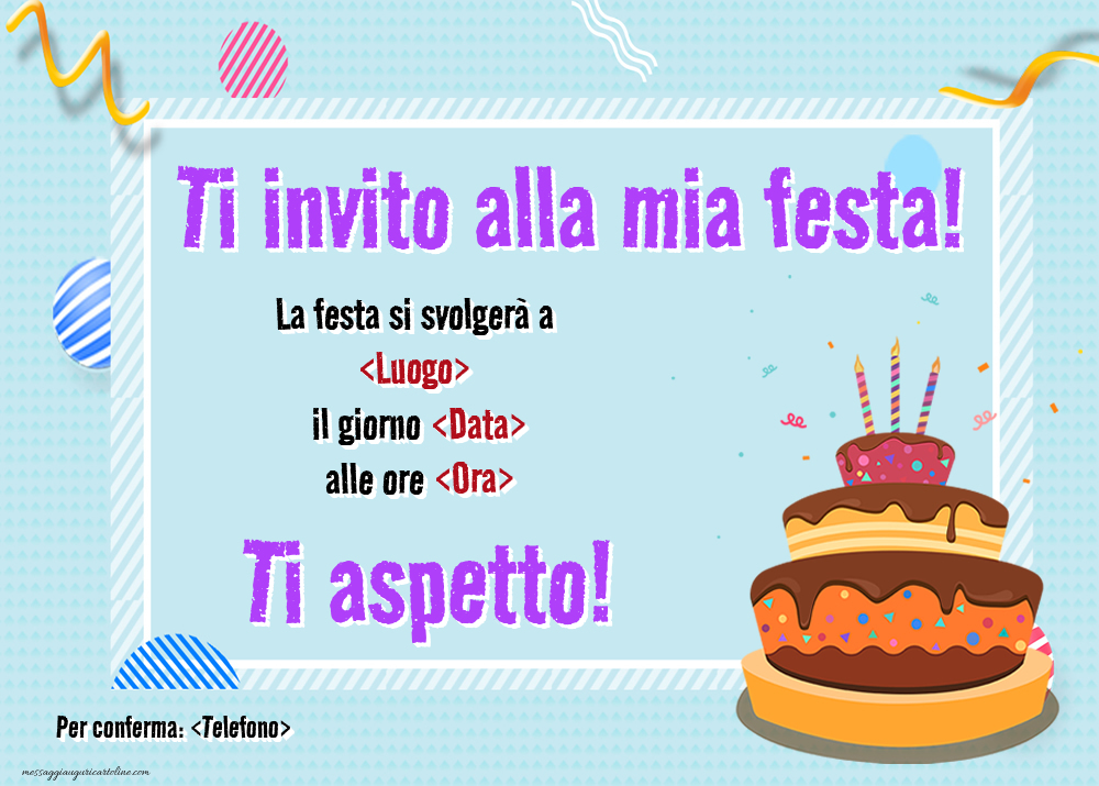 Invito con torta per adulti | Crea inviti personalizzati di compleanno