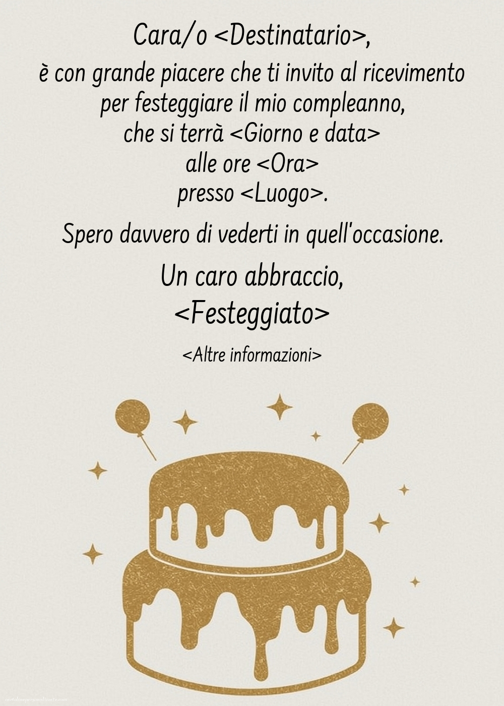 Invito compleanno torta | Crea inviti personalizzati di compleanno