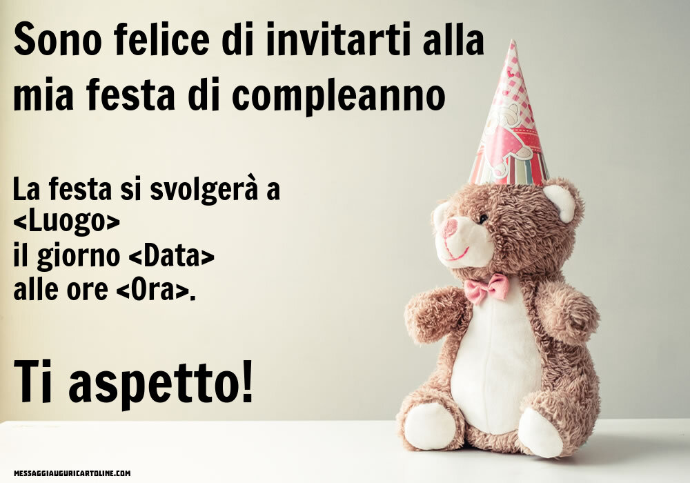 Invito con orsacchiotto | Crea inviti personalizzati di compleanno