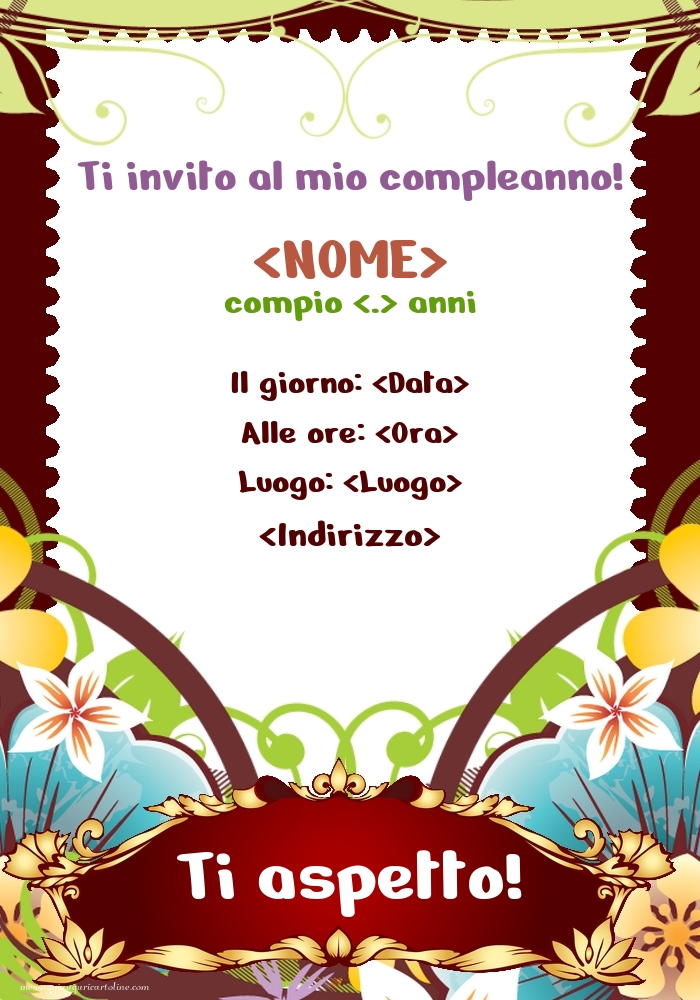 Invito per donne con composizioni floreali | Crea inviti personalizzati di compleanno
