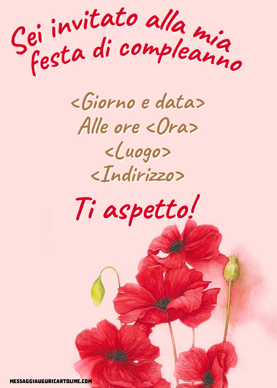 Per le ragazze: Invito con pittura floreale | Crea inviti personalizzati di compleanno
