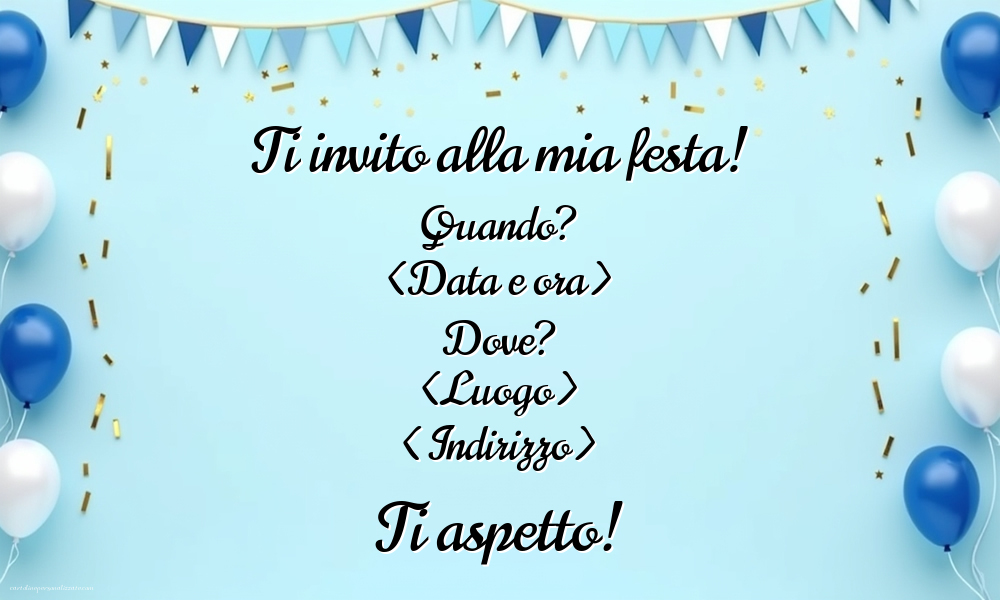 Invito blu per un uomo | Crea inviti personalizzati di compleanno