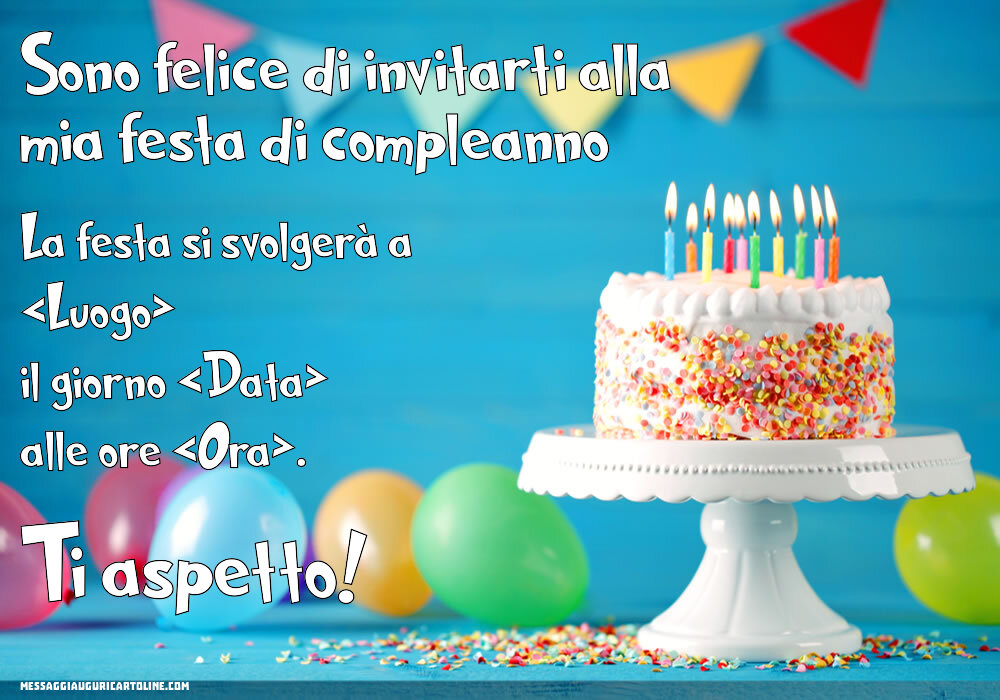 Invito torta con candele | Crea inviti personalizzati di compleanno