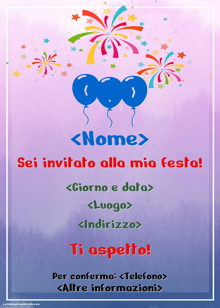 Invito su sfondo blu per uomini | Crea inviti personalizzati di compleanno