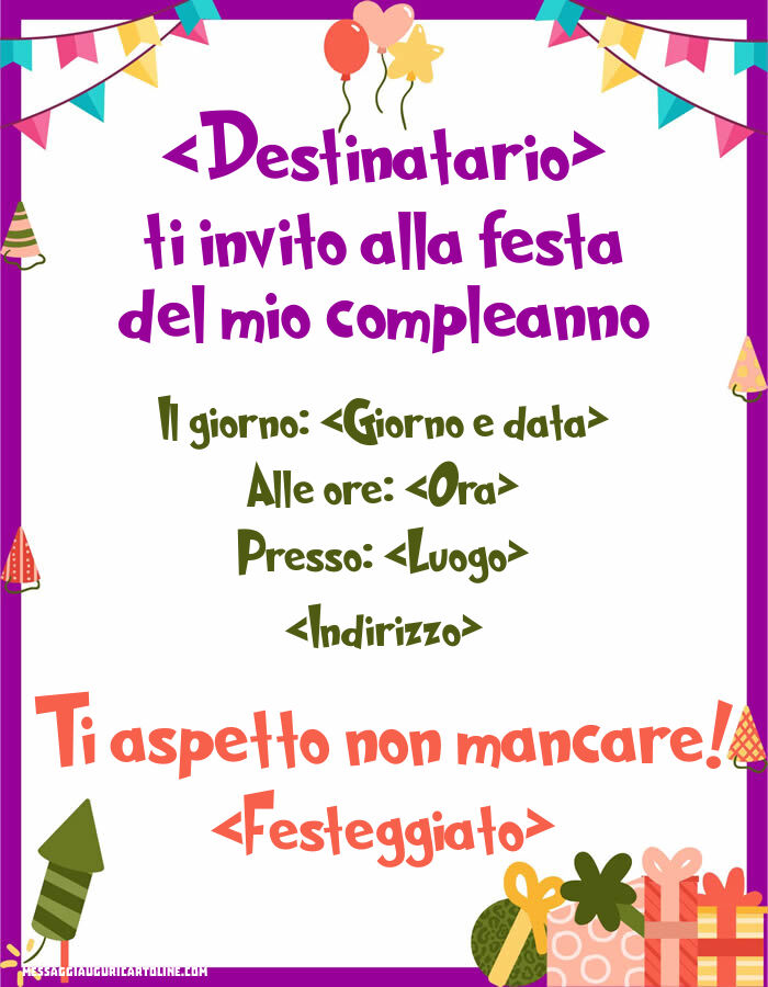 .. ti invito alla festa del mio compleanno! | Crea inviti personalizzati di compleanno
