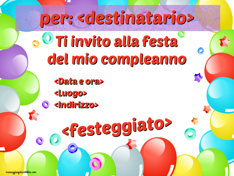 Invito con palloncini colorati per ragazze | Crea inviti personalizzati di compleanno