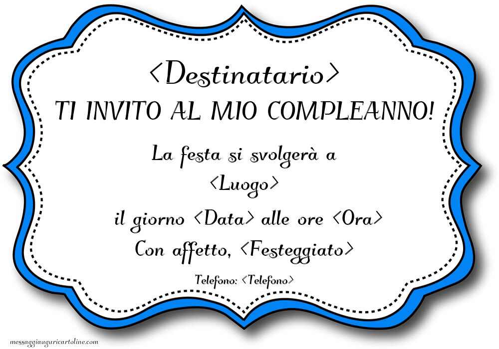 Invito semplice con bordo blu per ragazzo | Crea inviti personalizzati di compleanno