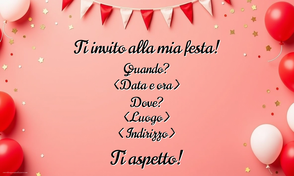 Invito rosso per una donna | Crea inviti personalizzati di compleanno