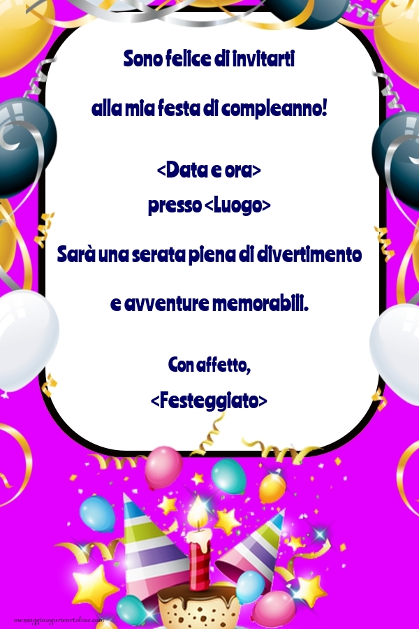Inviti Di Compleanno Personalizzabili (10 Pezzi) - Formato DIN Lungo, Stampa Digitale Di Alta Qualità