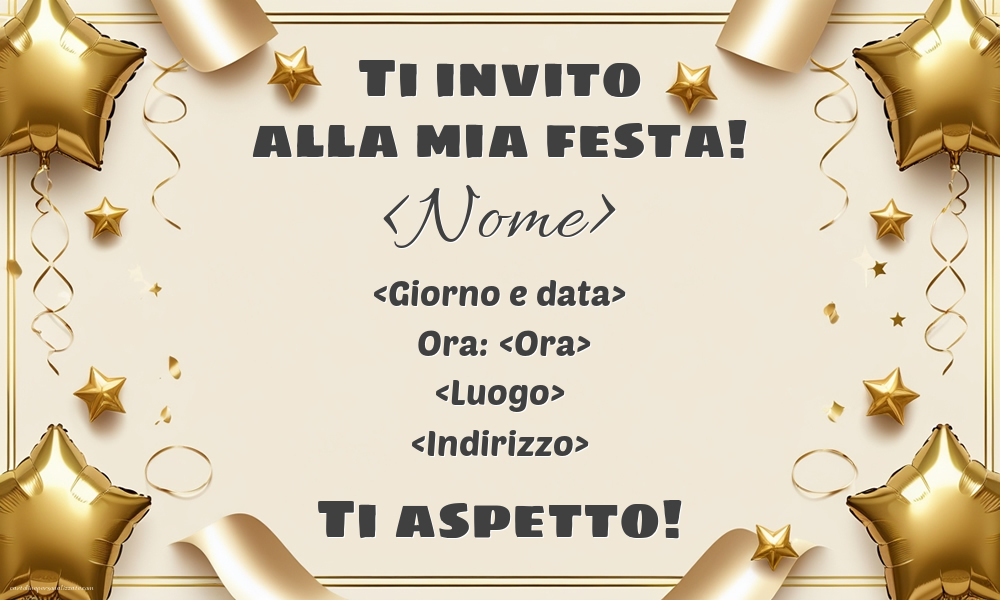 Invito compleanno oro semplice ed elegante | Crea inviti personalizzati di compleanno