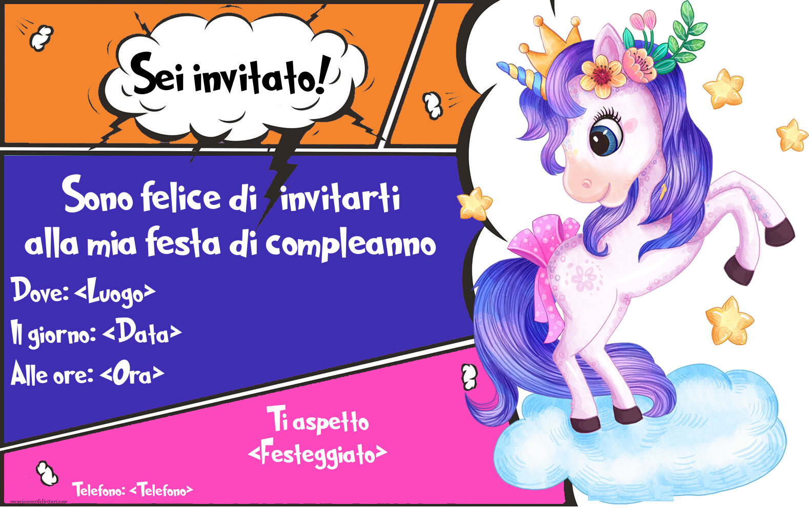 12 Biglietti D’Invito Compleanno Bambini – Design Acquerello Graffiti – Doppia Faccia – Carta Riciclata