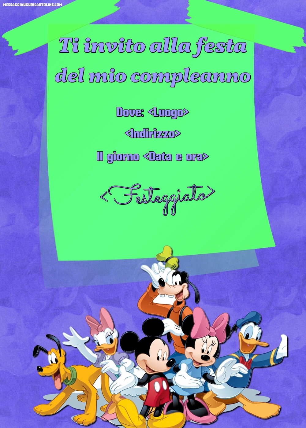 Invito alla festa - Eroi Disney | Crea inviti personalizzati di compleanno per bambini