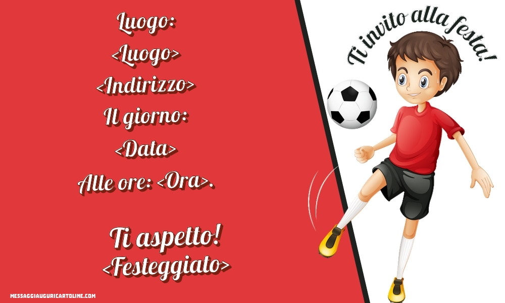 Invito sportivo: invito modificabile per una festa di compleanno a tema calcio (download digitale) - Italia
