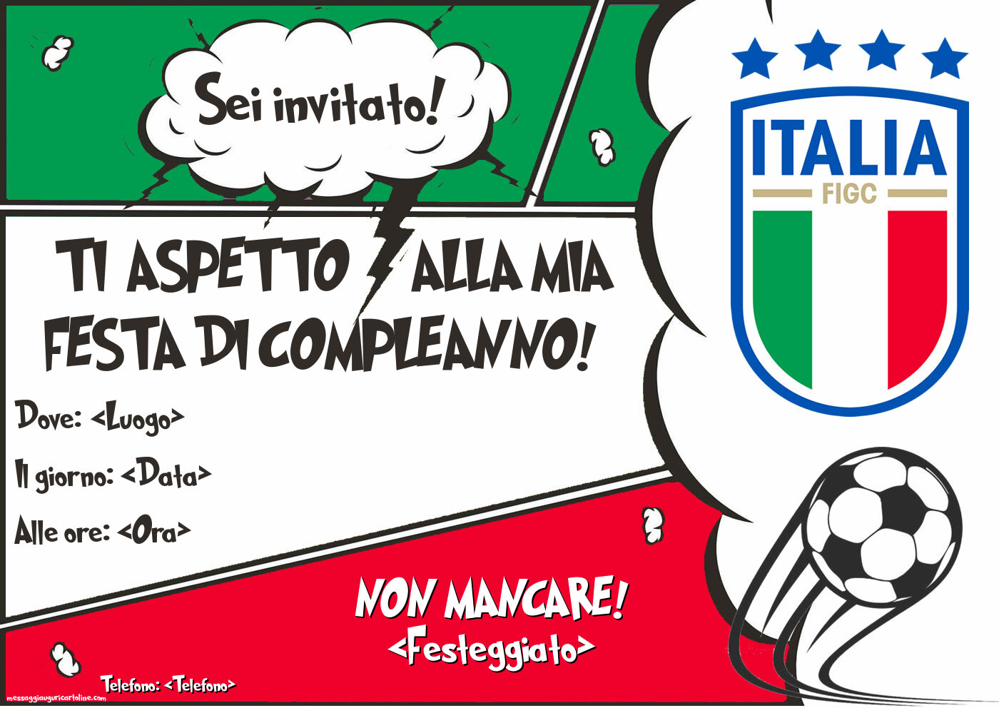 Inviti Di Compleanno A Tema Calcio Per Bambini – 20 Pezzi Formato A6 Con Buste, Stampe Di Qualità - 2