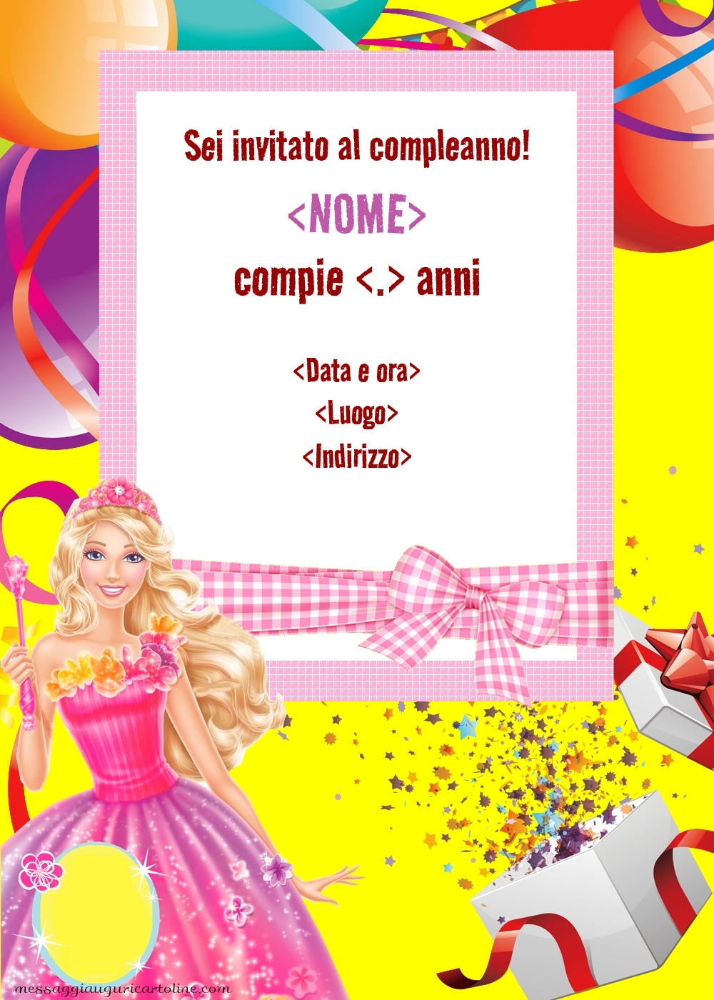 Invito compleanno bambini castello principessa, invito compleanno, compleanno bambini modificabile in Canva, biglietti d'invito da stampare - Italia