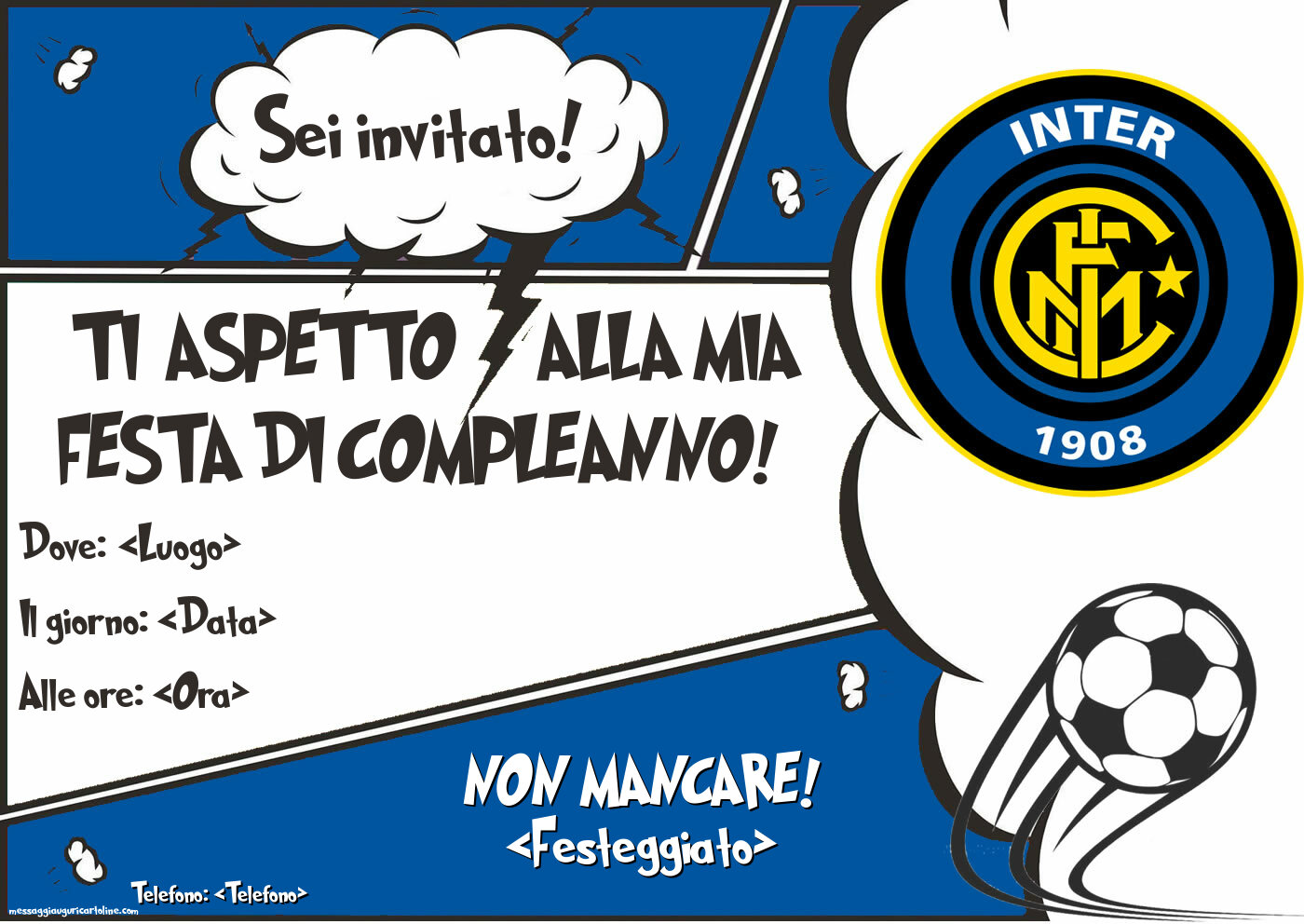 Inviti Di Compleanno A Tema Calcio Per Bambini – 20 Pezzi Formato A6 Con Buste, Stampe Di Qualità - 3