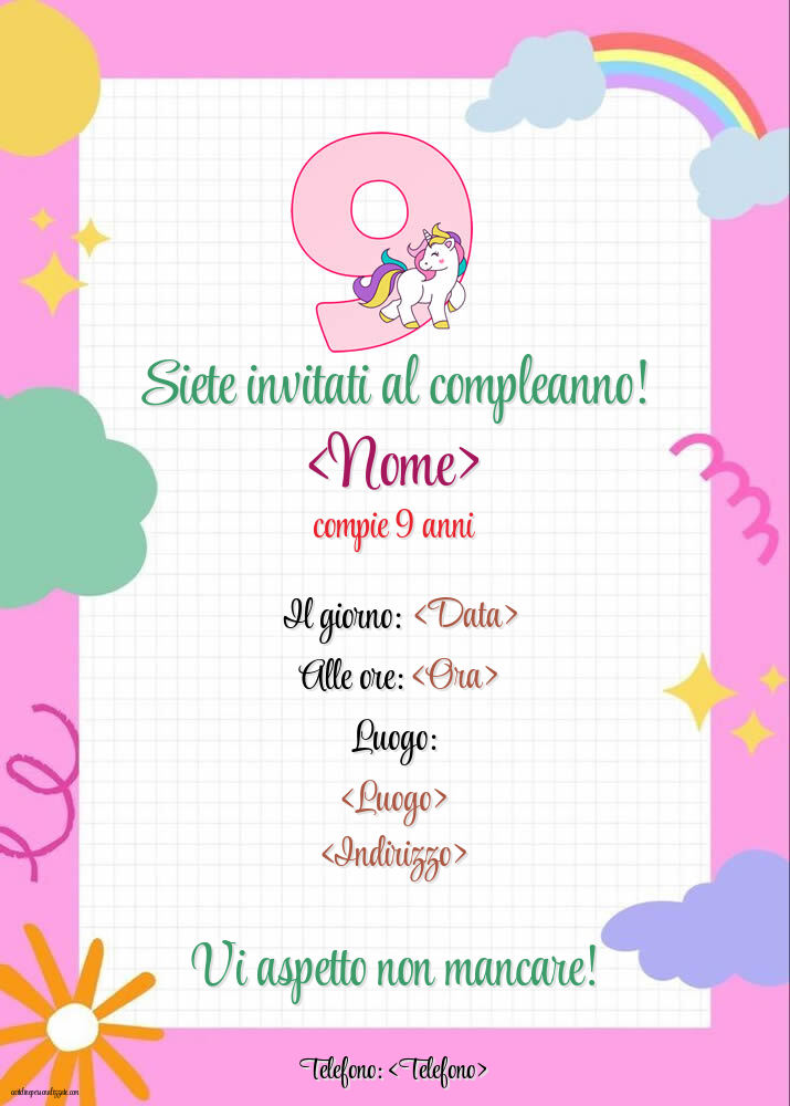 12 Biglietti Di Invito Per 9° Compleanno Con Buste, Formato A6, Stampati In Germania