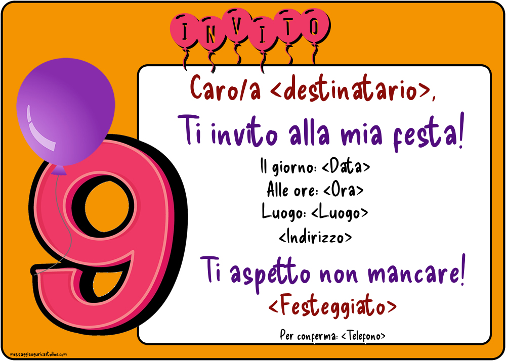 12 Biglietti D'invito Per 9° Compleanno Bambino Con Buste, Stampa In Germania, Con Campi Da Compilare, Finitura UV