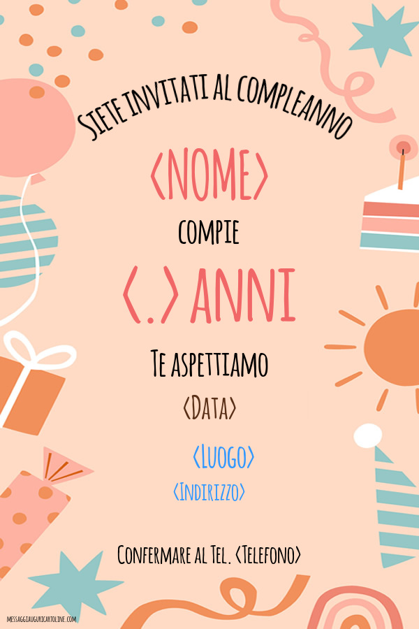 Invito classico con età modificabile | Crea inviti personalizzati di compleanno per bambini