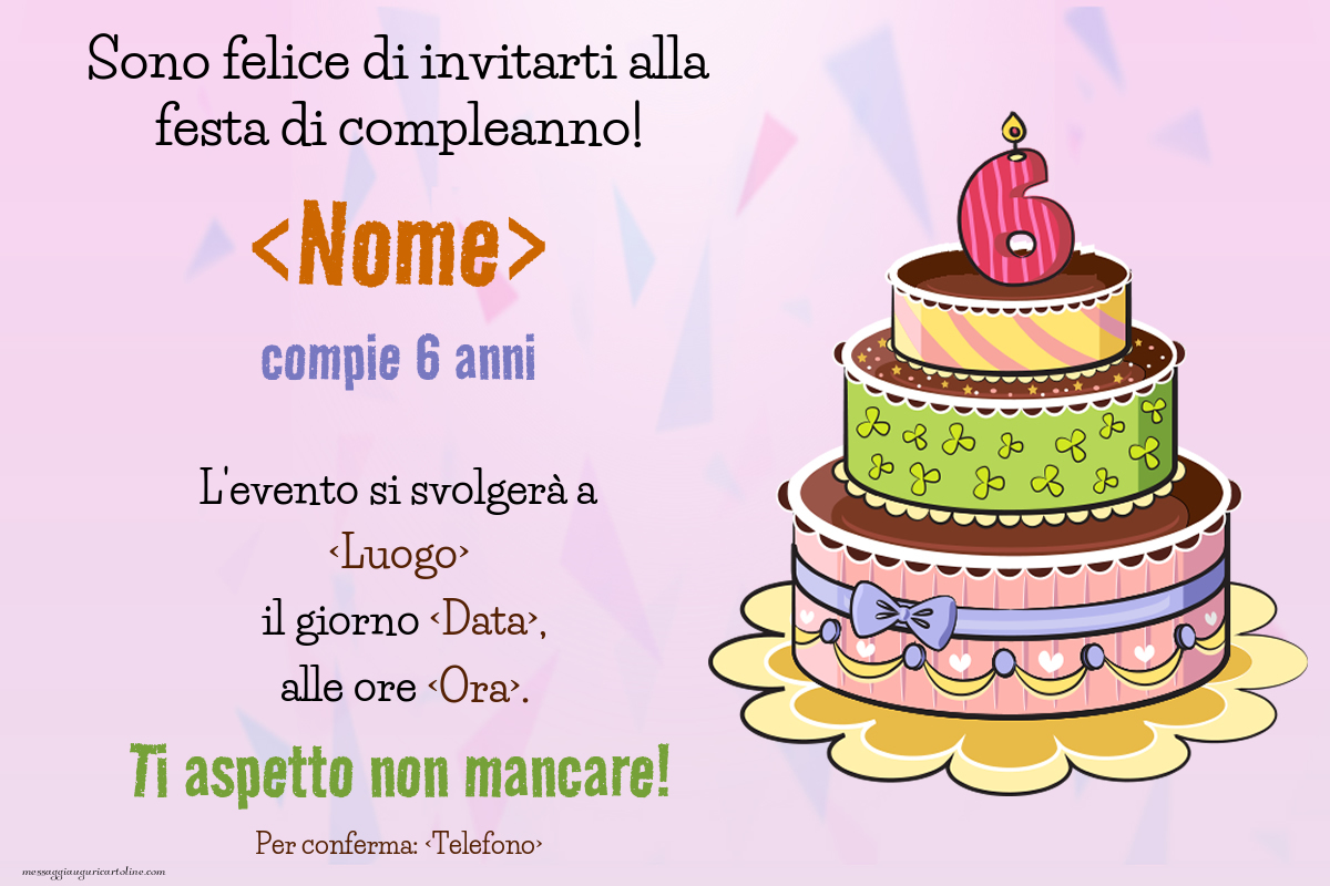 invito alla festa di compleanno