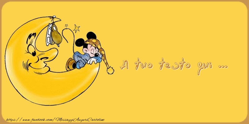 Fiocco nascita luna con topolino e nome bimbo ricamato sulla stella