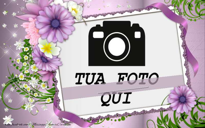 Crea cartoline personalizzate di auguri | Auguri ... - cornice per foto su sfondo con fiori
