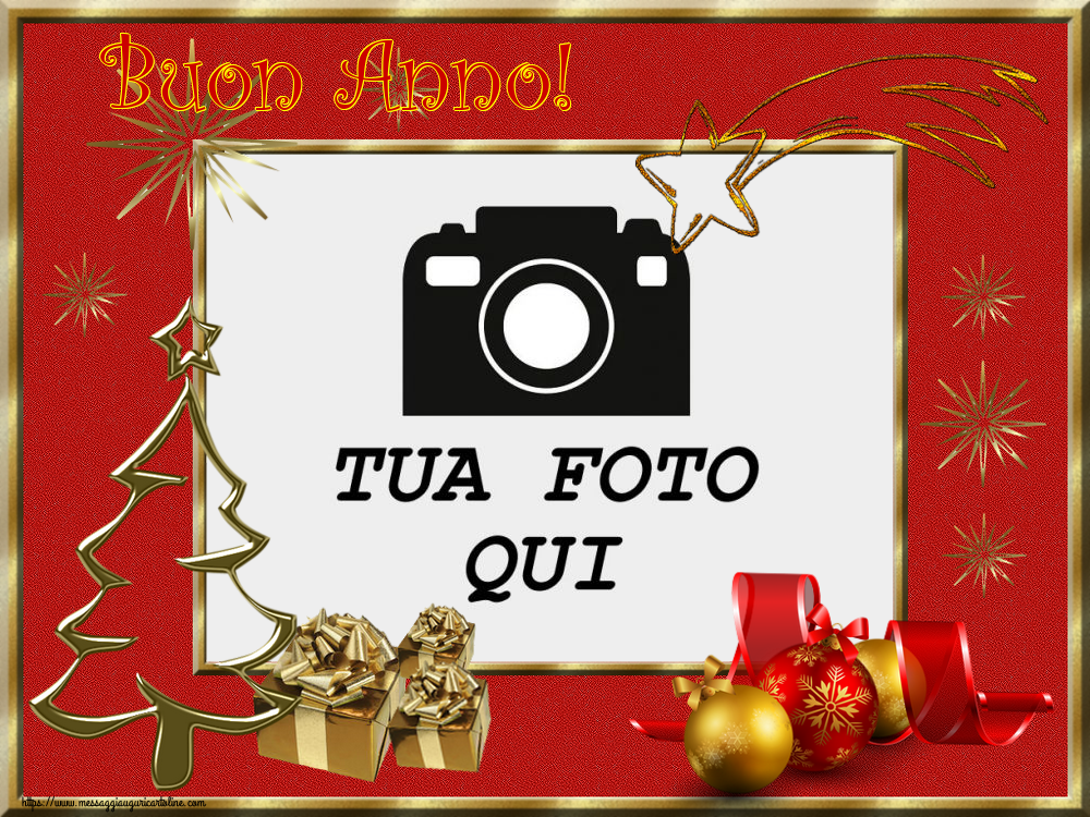 Crea cartoline personalizzate di Buon Anno | Buon Anno! - Cornice foto di Buon Anno