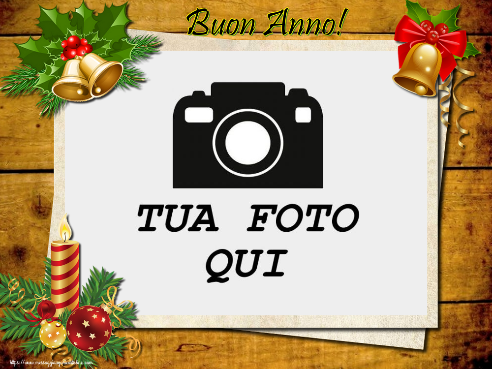Crea cartoline personalizzate di Buon Anno | Buon Anno! - Cornice foto di Buon Anno