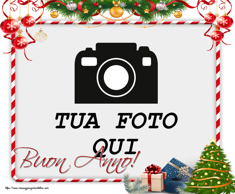 Crea cartoline personalizzate di Buon Anno | Buon Anno! - Cornice foto di Buon Anno