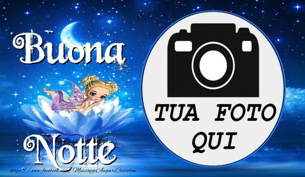 Crea cartoline personalizzate di buonanotte | Buonanotte - Cornice per foto, cielo stellatob