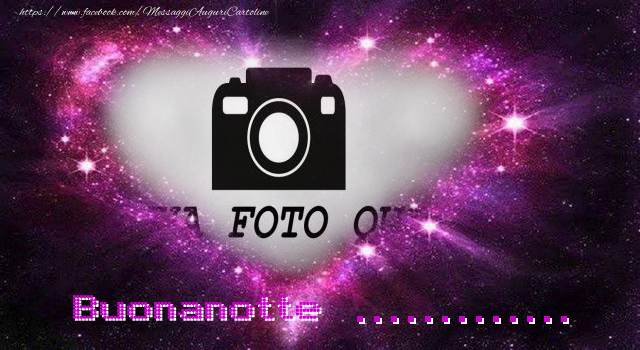 Crea cartoline personalizzate di buonanotte | Buonanotte ... - Cornice per foto a forma di cuore sul cielo stellato