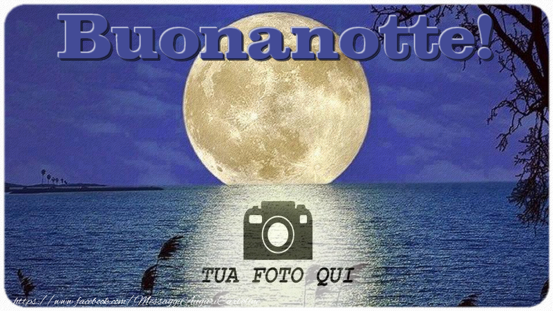 Crea cartoline personalizzate di buonanotte | Buonanotte - La tua immagine sul mare all'ombra della luna