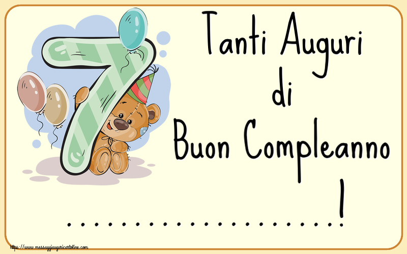 Biglietto Di Compleanno Per Nipote 7 Anni - Carta Ecologica Con Gatto