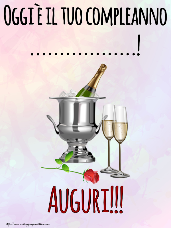 Crea cartoline personalizzate di compleanno | Oggi è il tuo compleanno ...! Auguri!!! ~ secchiello champagne e rosa