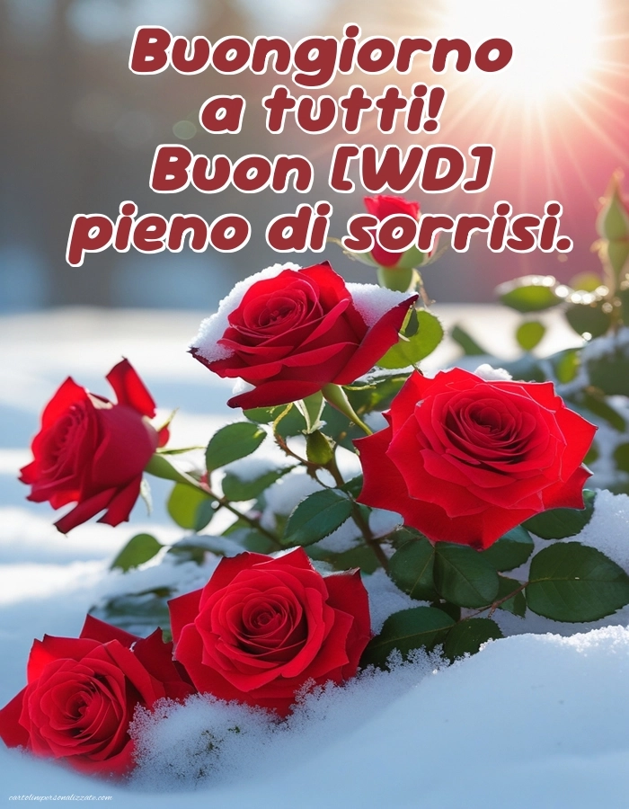Immagini con Frasi di Buongiorno per Facebook: Rose