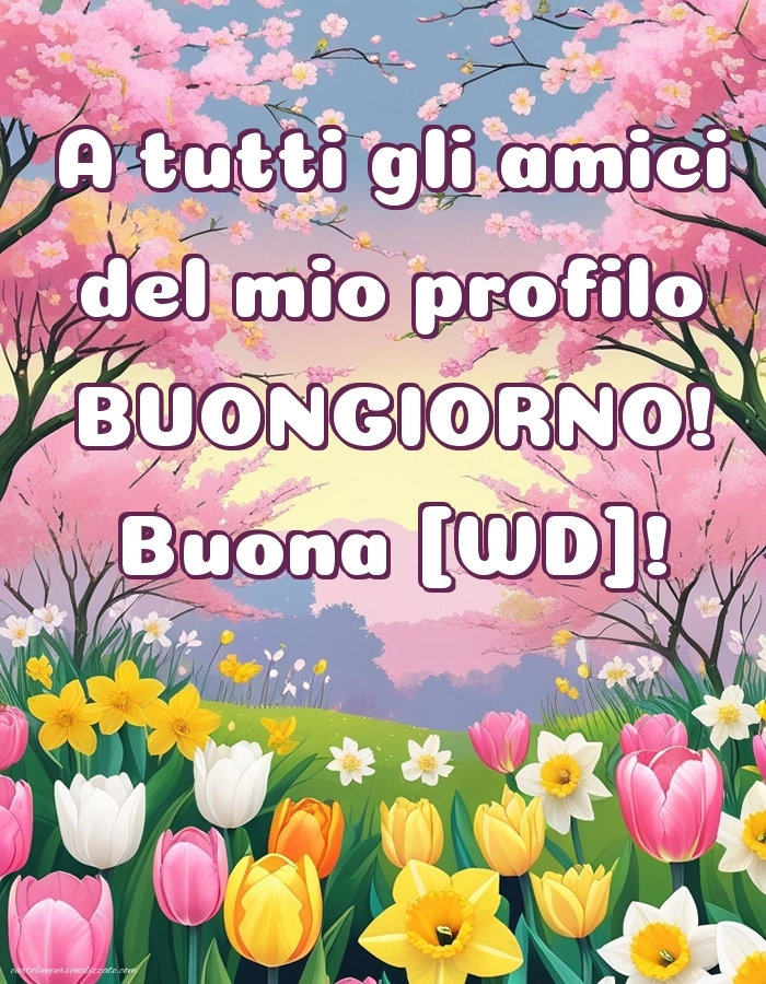 Immagini con Frasi di Buongiorno per Facebook: Paesaggio primaverile