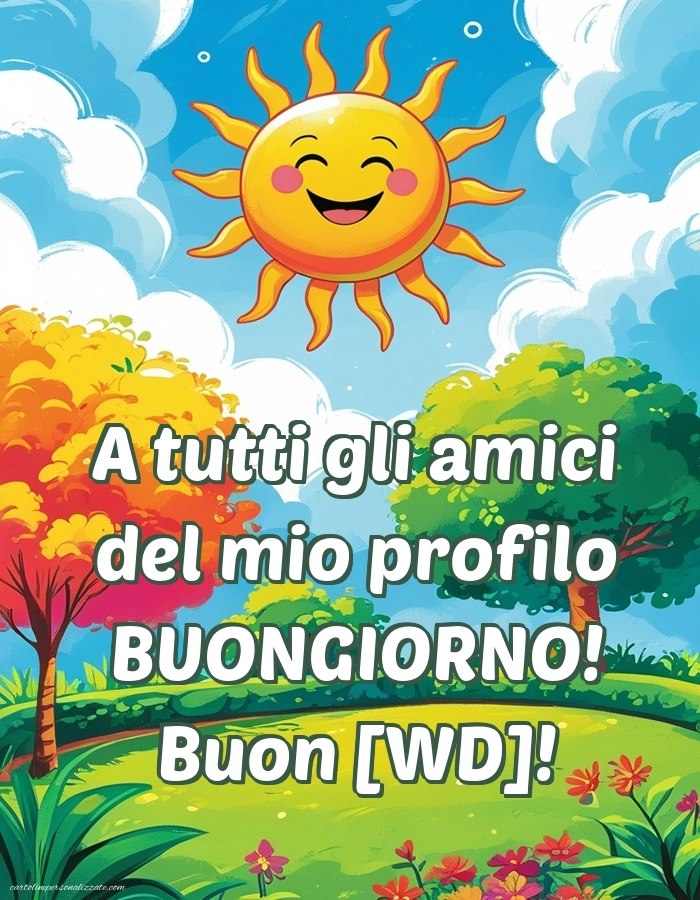 Immagini con Frasi di Buongiorno per Facebook: Paesaggio primaverile