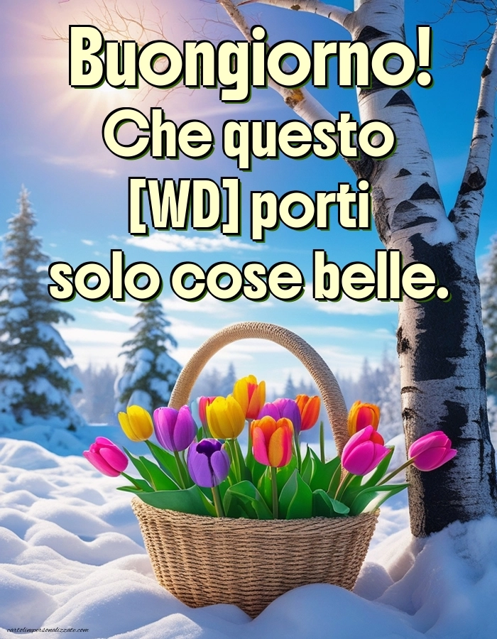 Immagini con Frasi di Buongiorno per Facebook: Tulipani