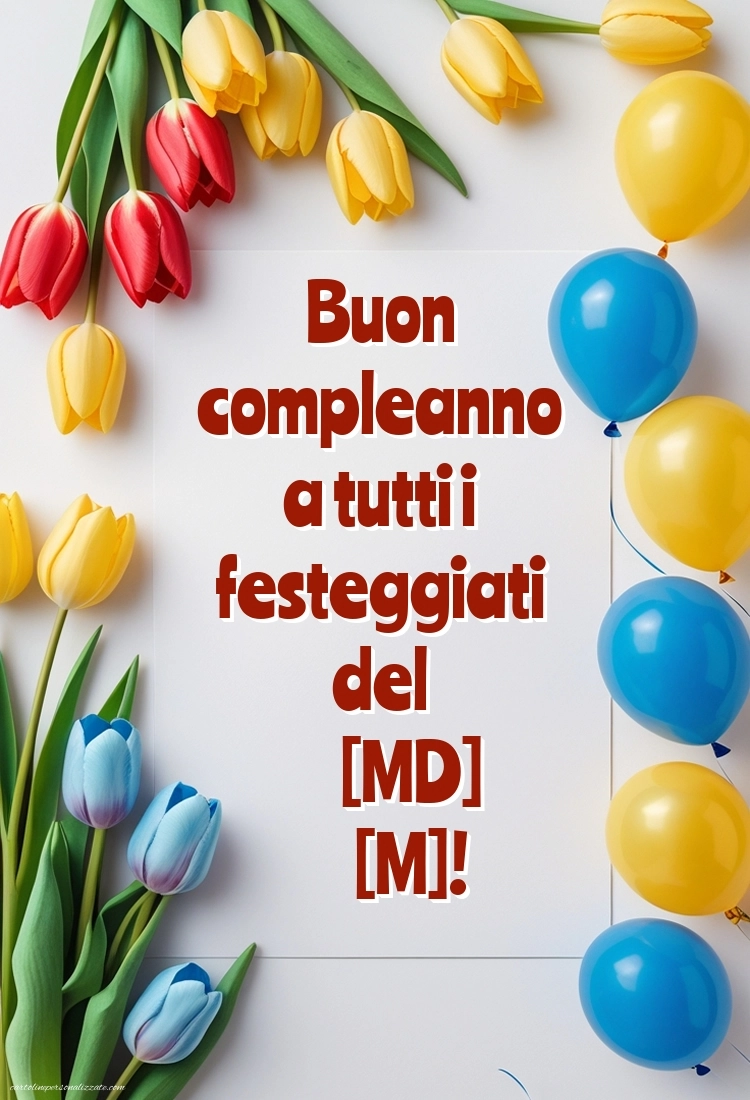 Immagini con Frasi di Compleanno per Facebook: Tulipani
