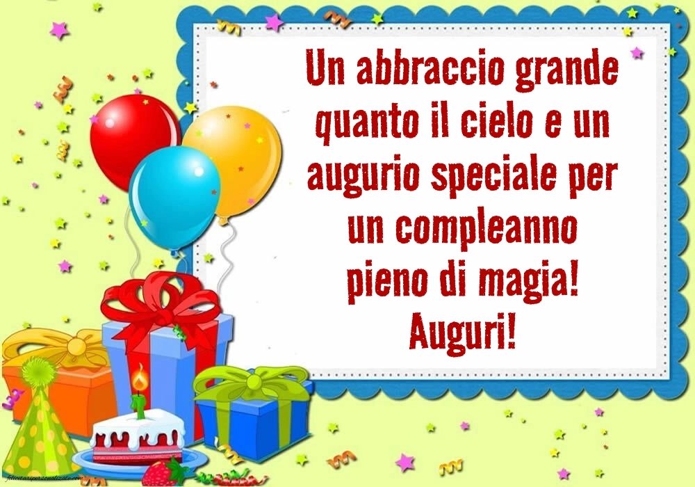 Immagini di Buon Compleanno per Bambini: Palloncini e regali