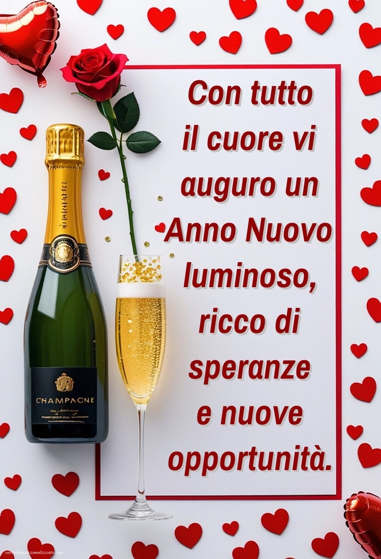 Immagini per gli Auguri di Buon Anno: Cartoline, Foto e Immagini 2026: Champagne e rose